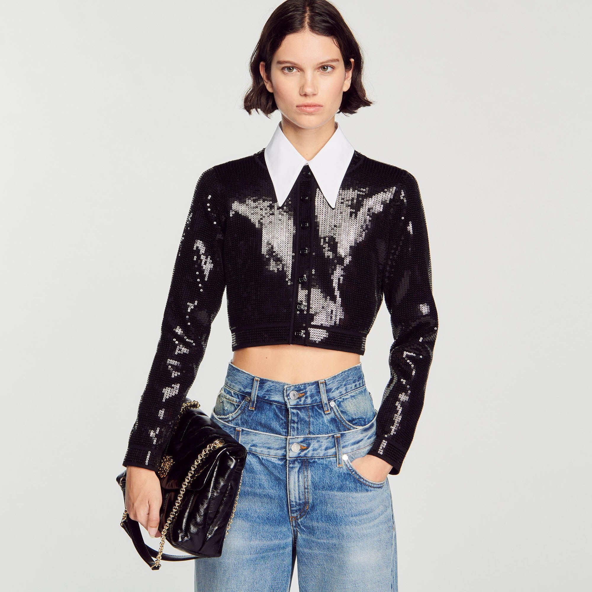 CROPPED SEQUIN CARDIGAN - 5