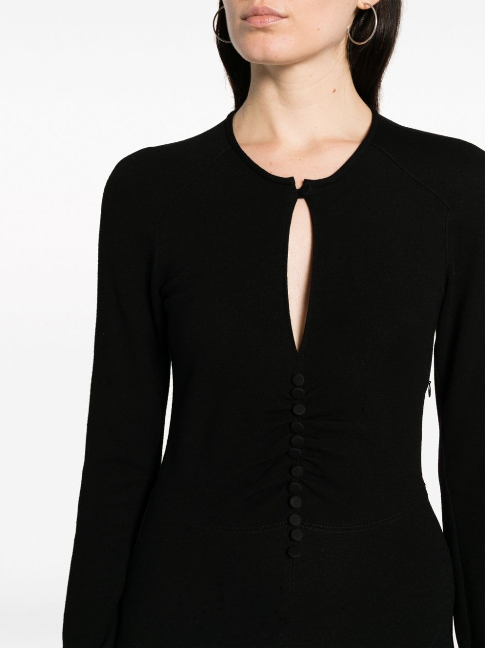 keyhole-neck midi dress - 5