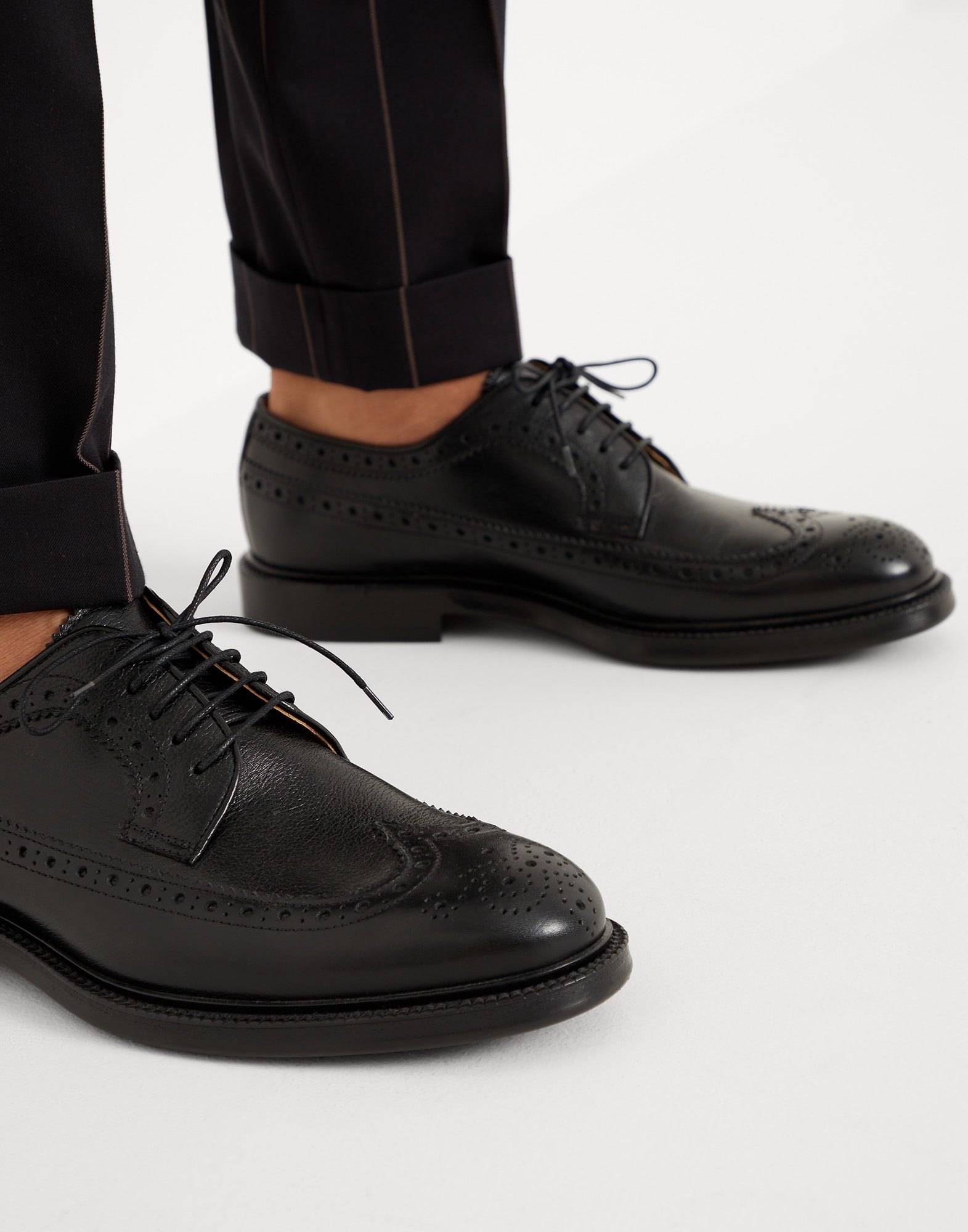 Texture calfskin full brogue Derby - 4