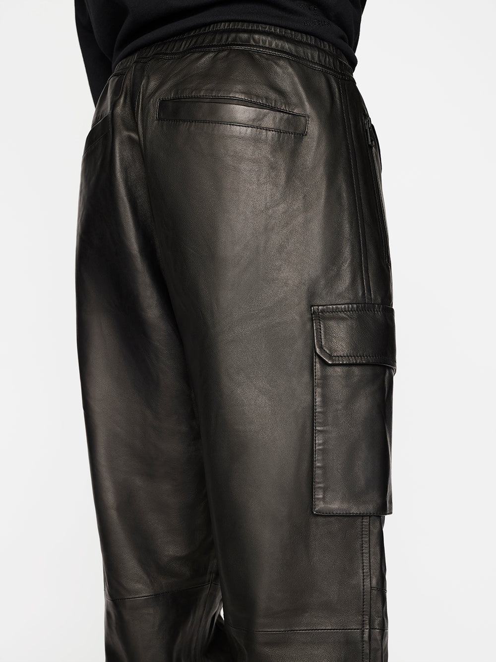 Cargo Leather Pant in Noir - 9