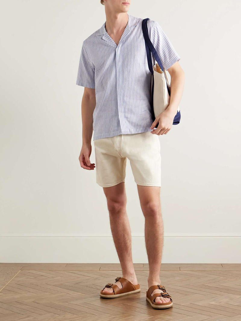 ORLEBAR BROWN Maitan II Camp-Collar Striped Cotton and Linen-Blend Shirt outlook