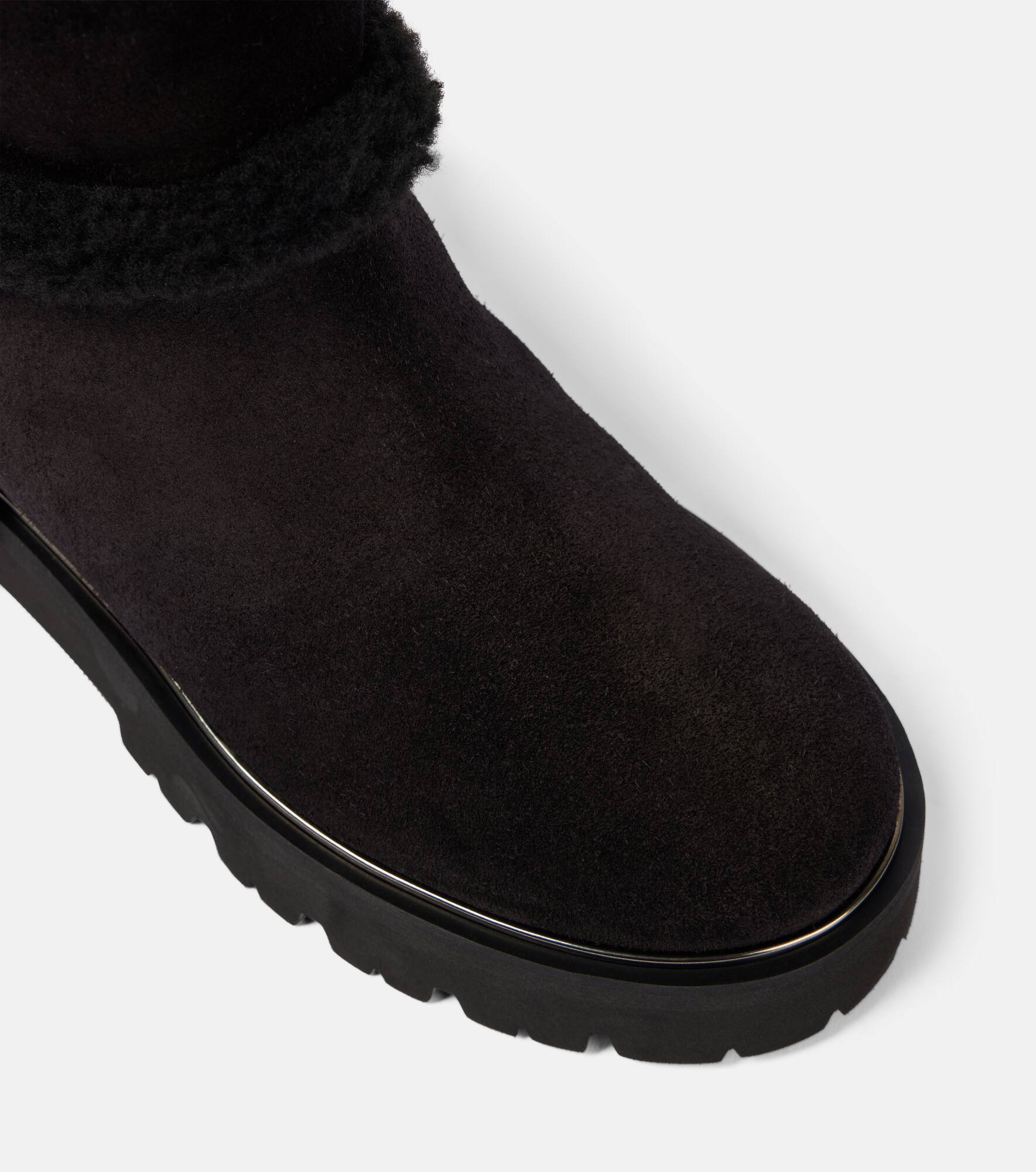 Teddi shearling-trimmed leather booties - 5