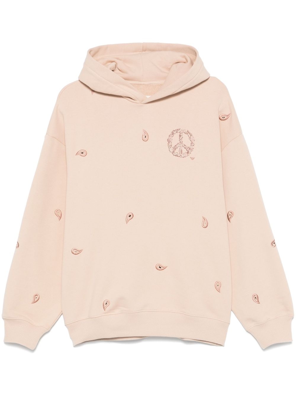 peace sign-embroidered hoodie - 1