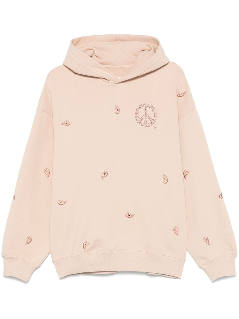 peace sign-embroidered hoodie 1