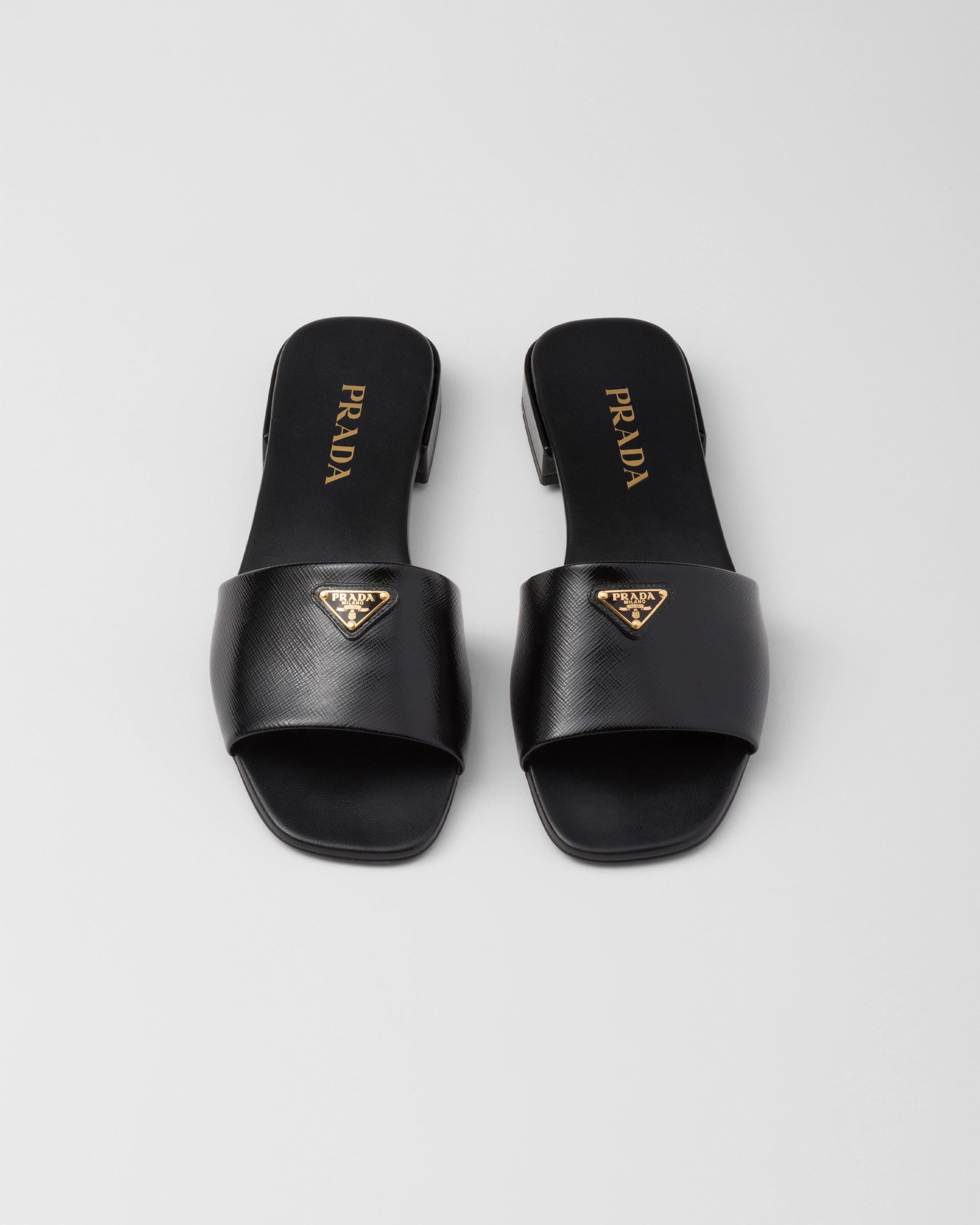 Prada Patent leather slippers ★関税込 Prada - Black Spazzolato Leather Slip On Loafer, 50mm