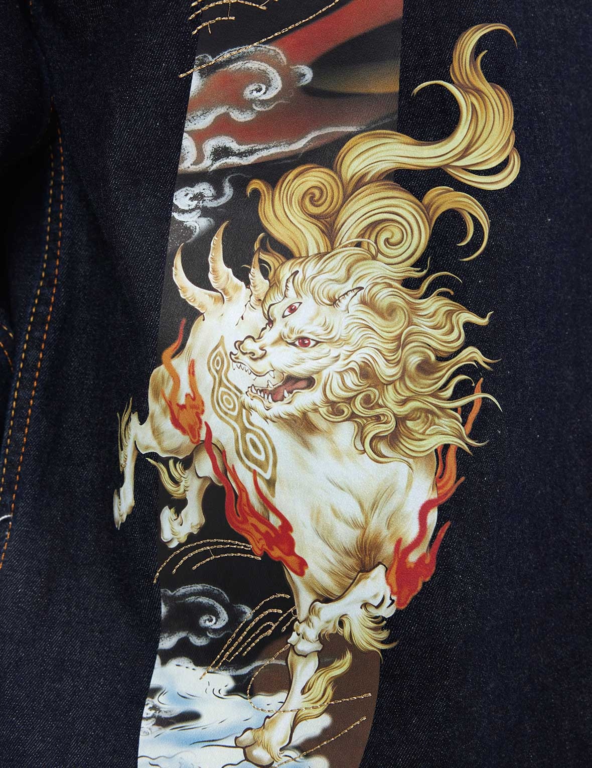 Hakutaku Daicock Printed Regular Fit Denim Shirt - 7
