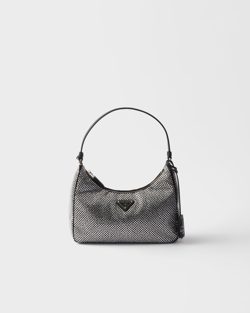 Prada Re-Edition 2005 mini crystal-studded satin bag 1