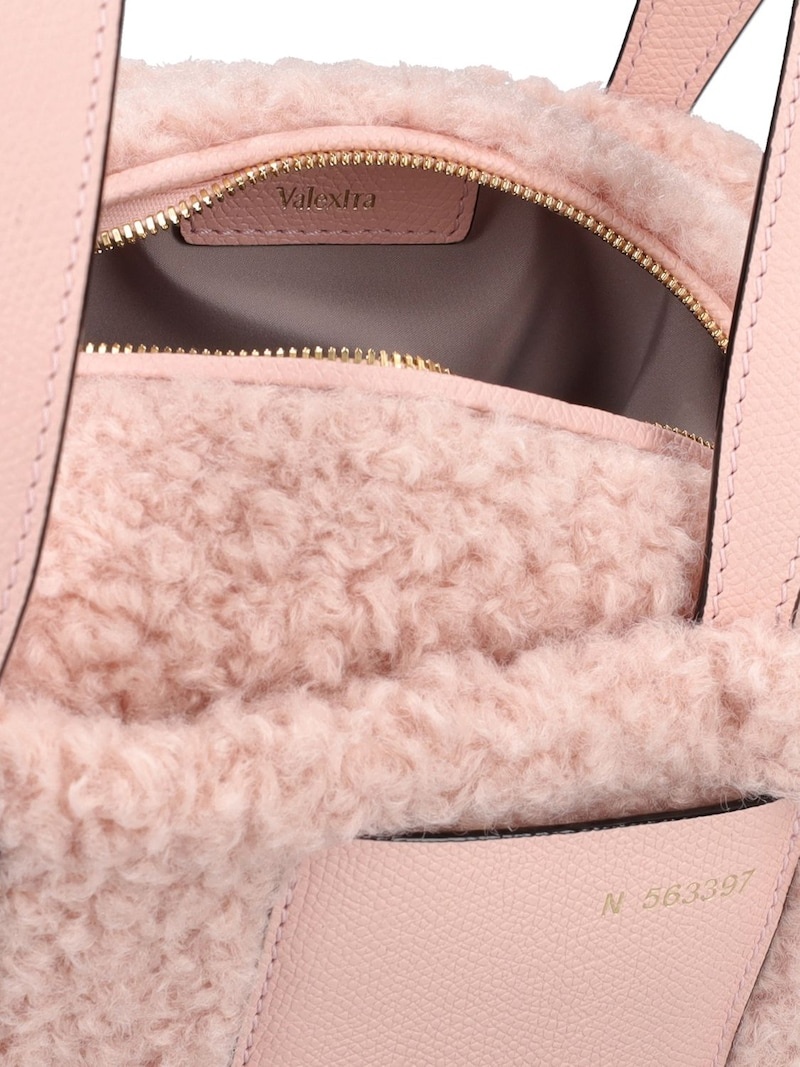 Mini Bucket shearling top handle bag - 5