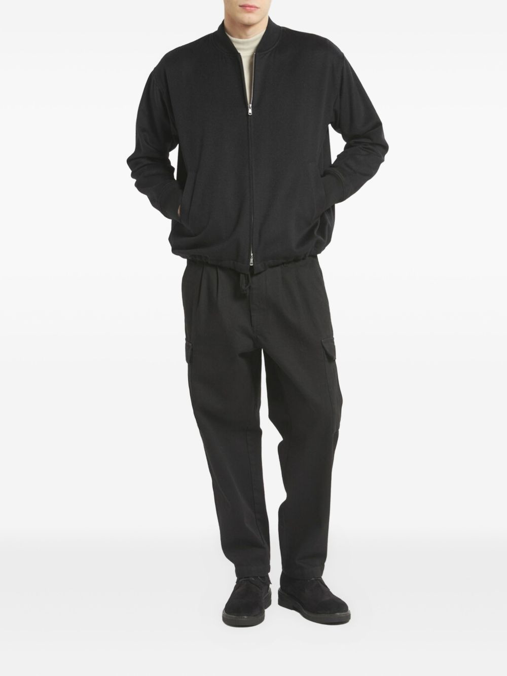 wool zip-front bomber jacket - 2