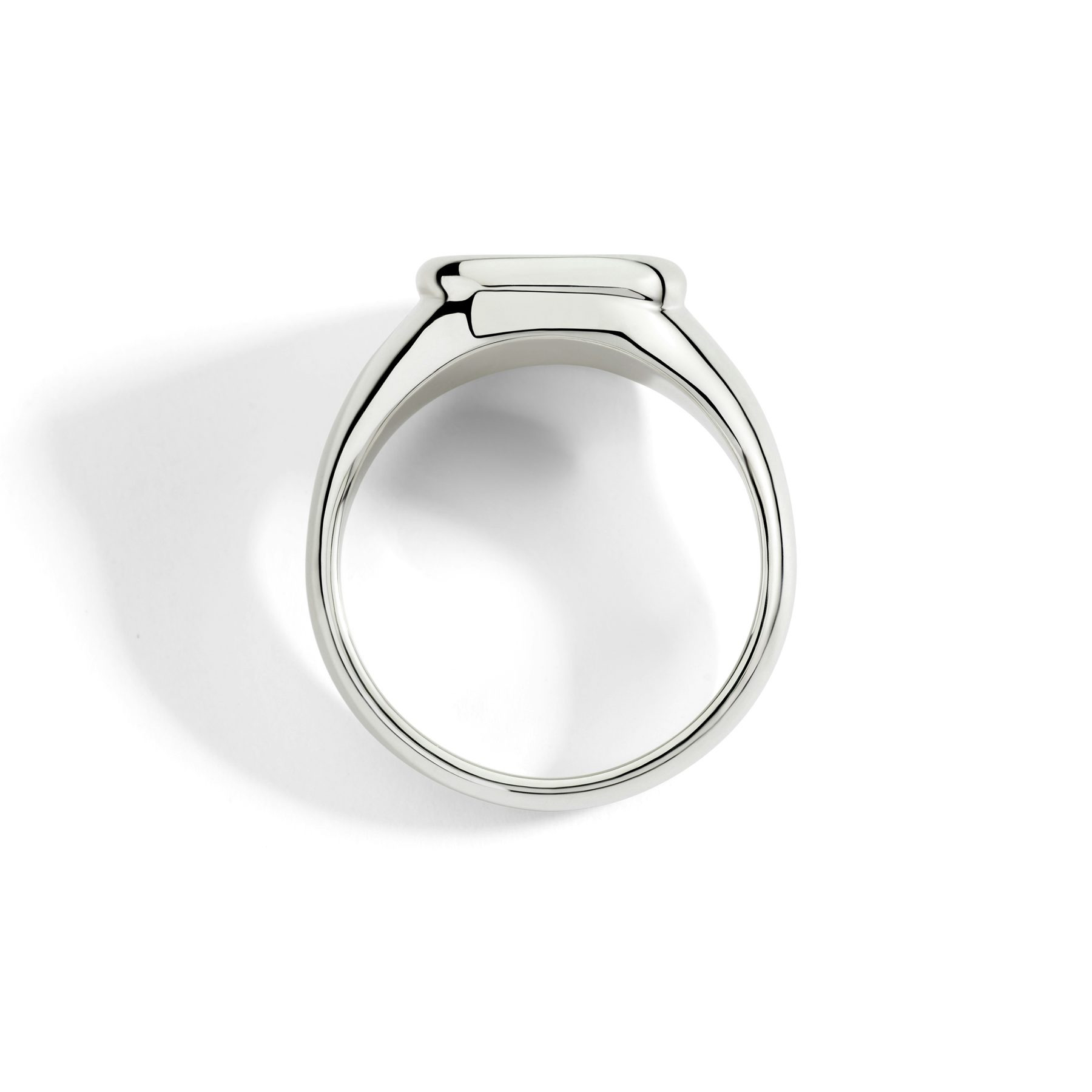 SILVER & WHITE DIAMOND SIGNET RING - 2
