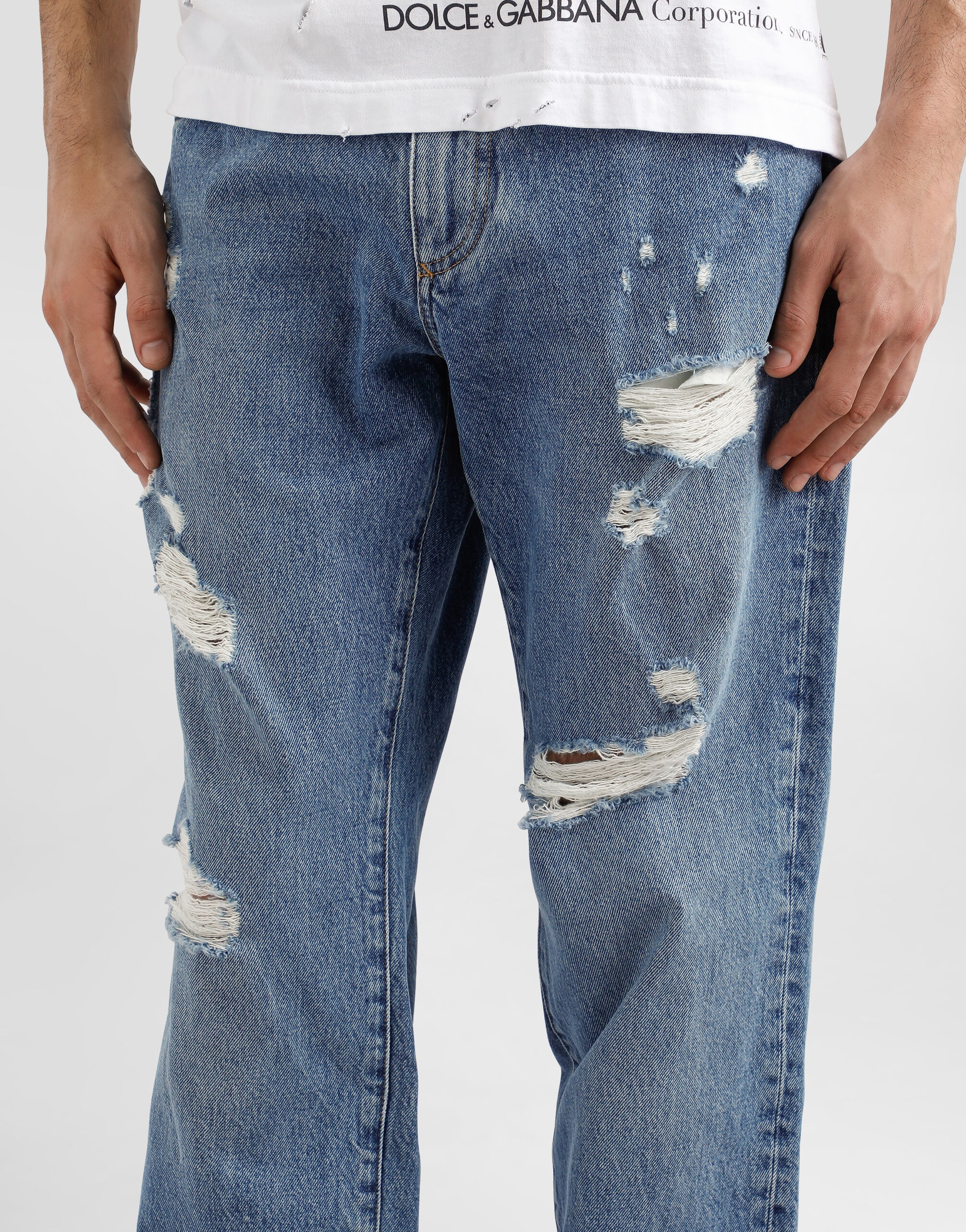 Classic cotton jeans with tag - 4