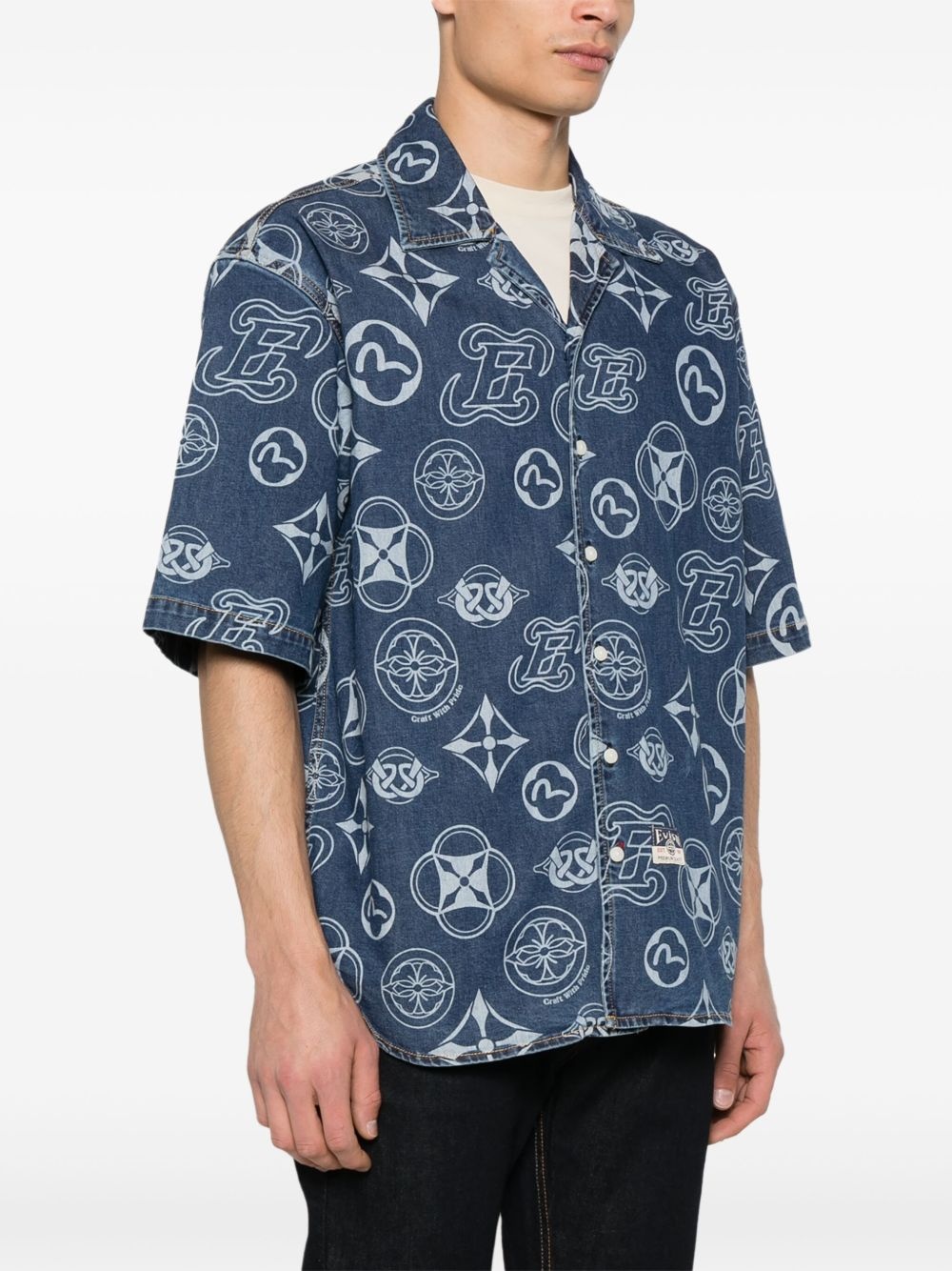 monogram denim shirt - 3