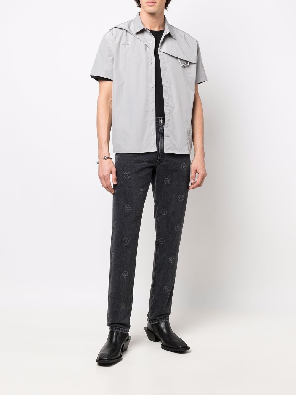 logo-print straight-leg jeans - 6