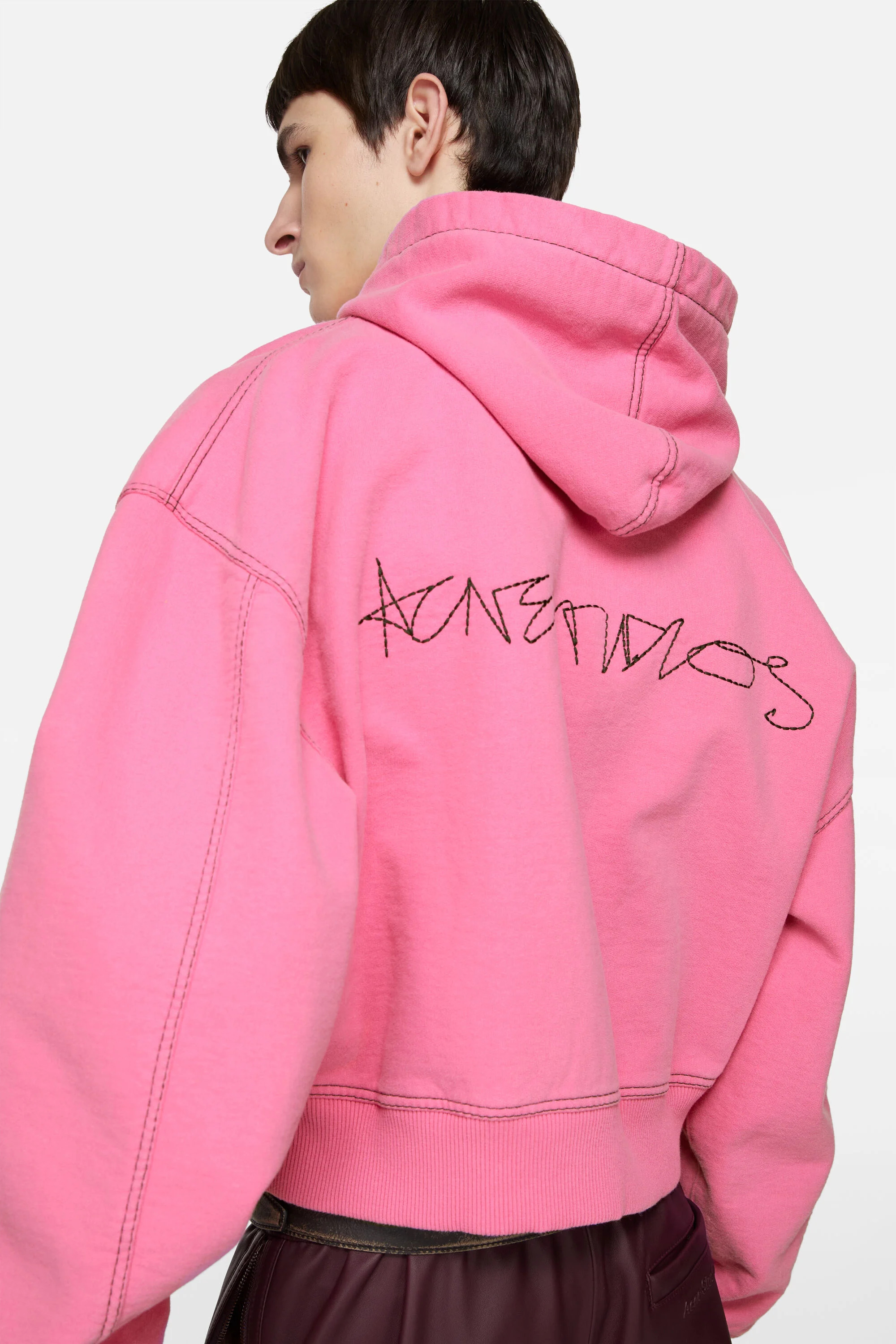 Hooded zip-up sweater - Pink - 5