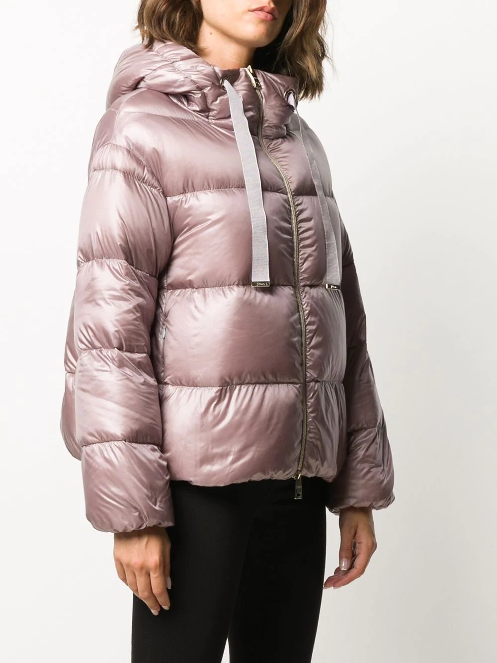 cropped drawstring down jacket - 3