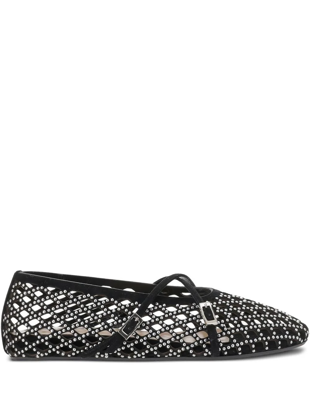 embellished leather ballet flats - 1