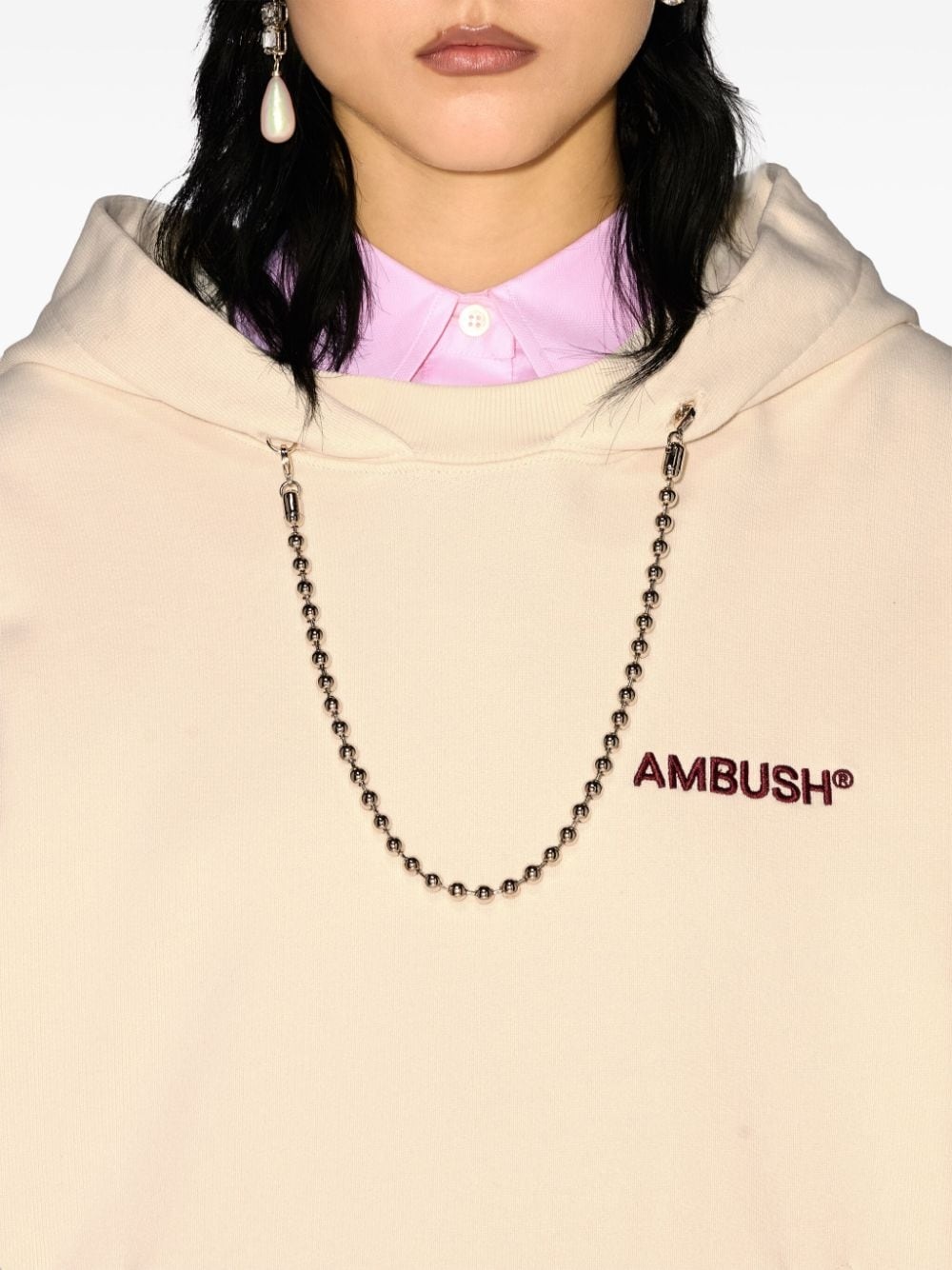 ball chain-detail hoodie - 6