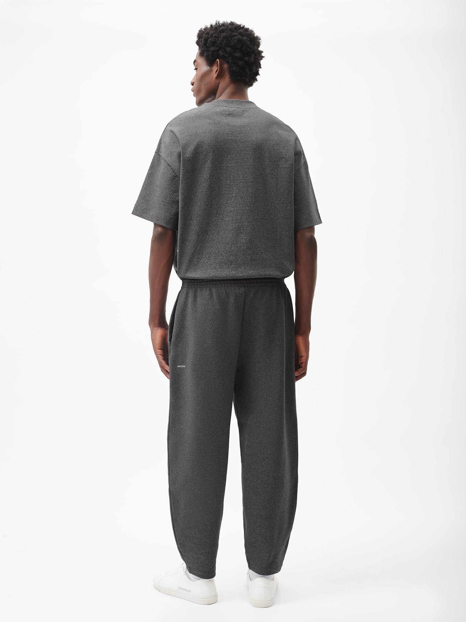 Mens Reclaimed Cotton Barrel-Leg Track Pants - Reclaim Charcoal - 3