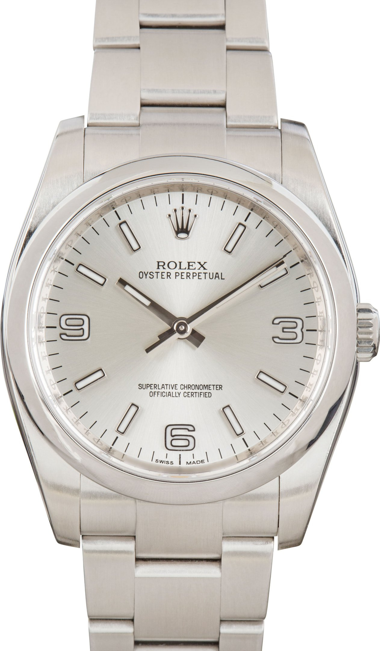 Rolex Oyster Perpetual 116000 Silver Arabic Dial - 1