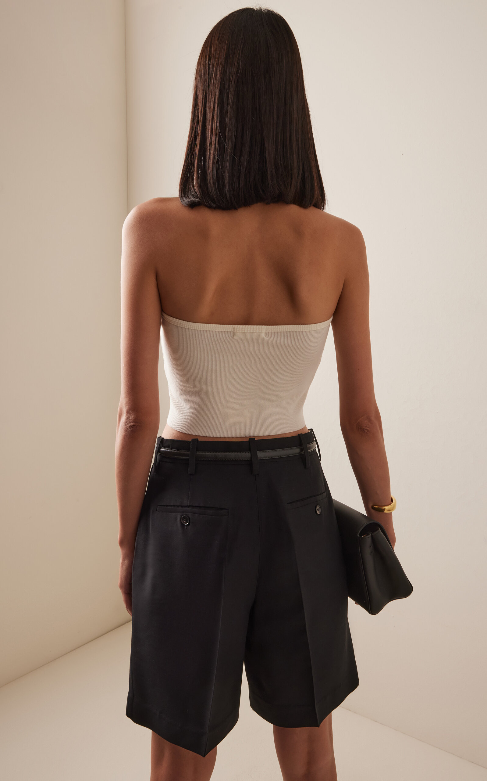 Cotton-Blend Halter Top ivory - 4