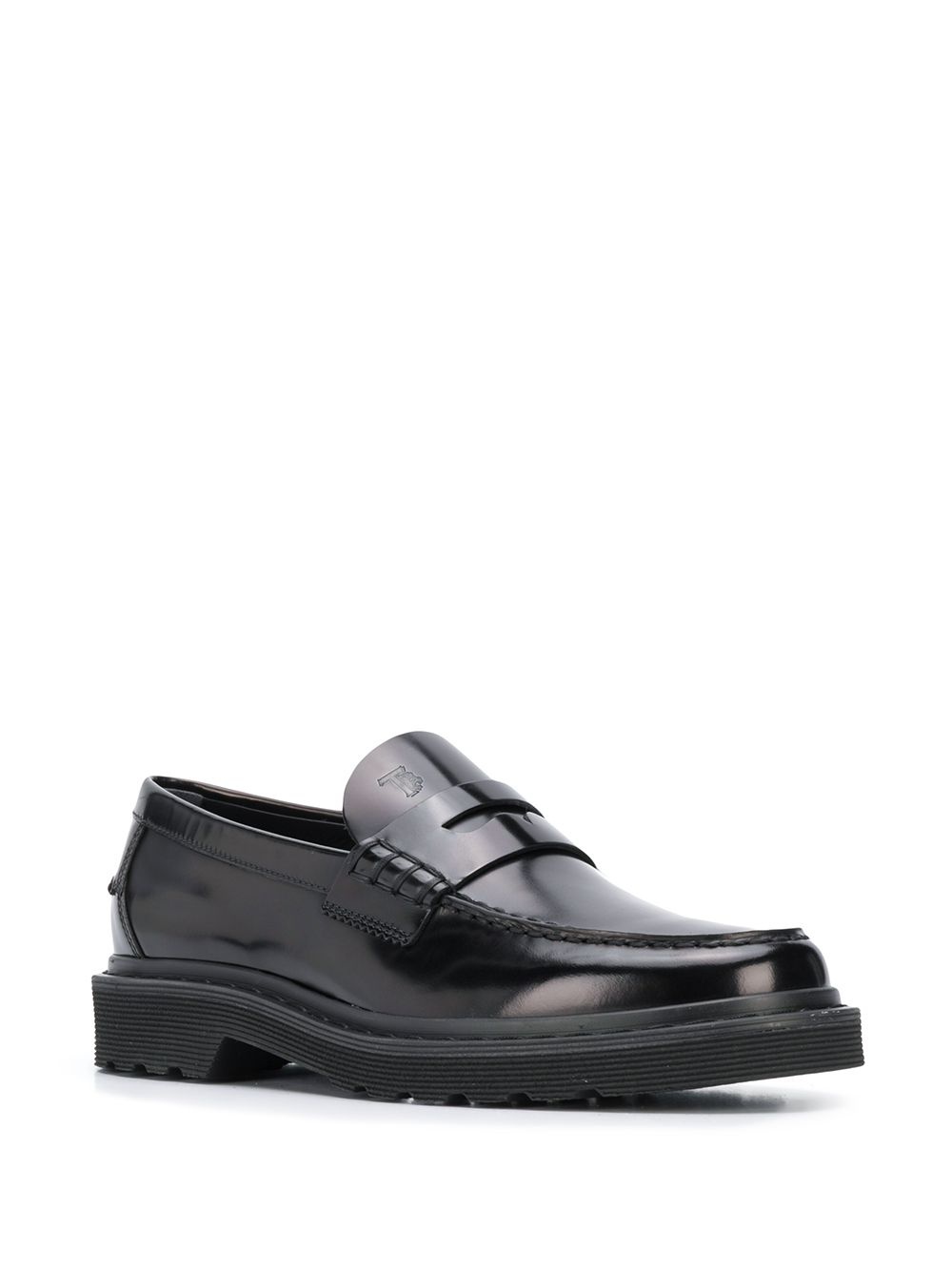 embossed logo loafers - 2