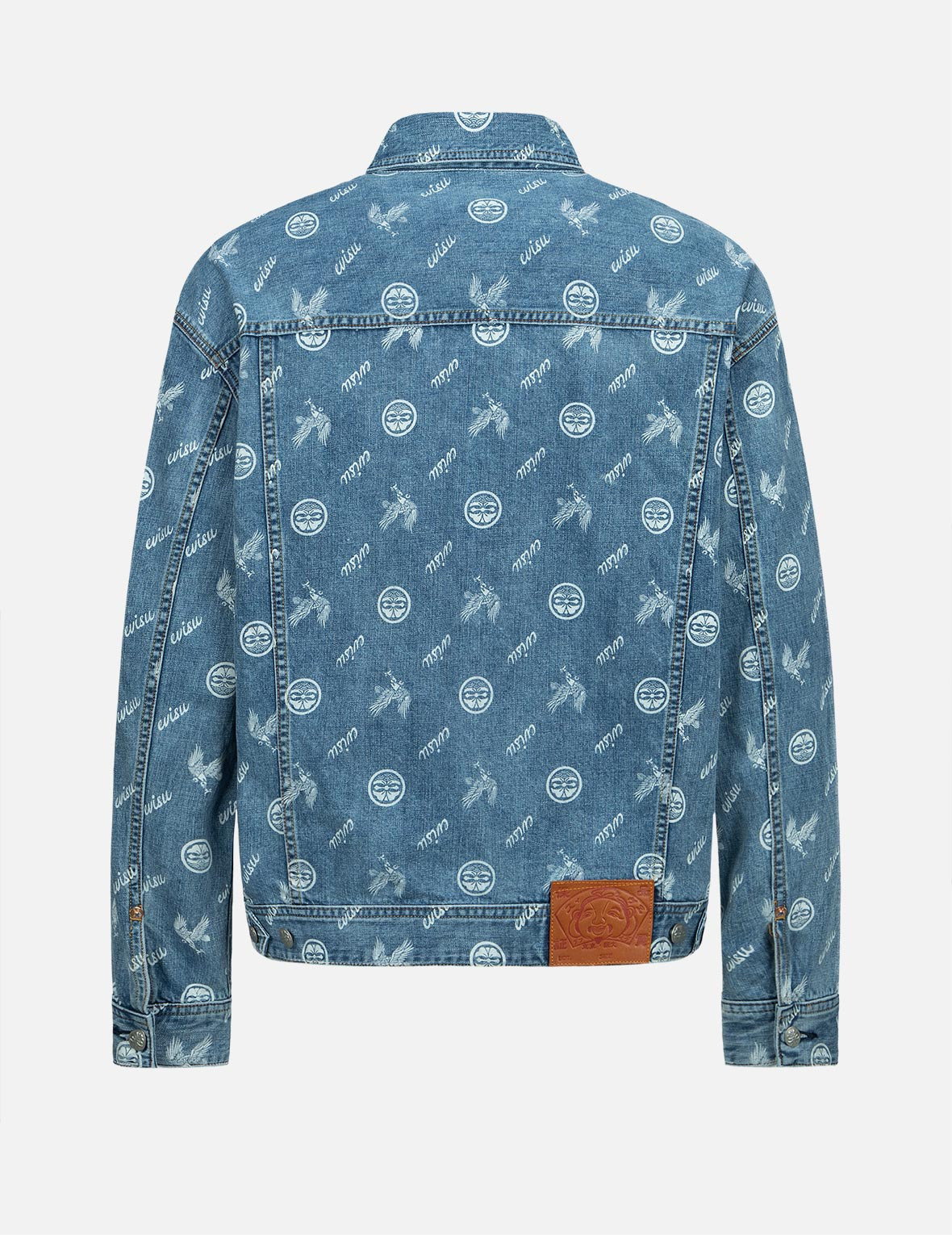 EAGLE AND KAMON ALLOVER DISCHARGED PRINT DENIM JACKET - 2