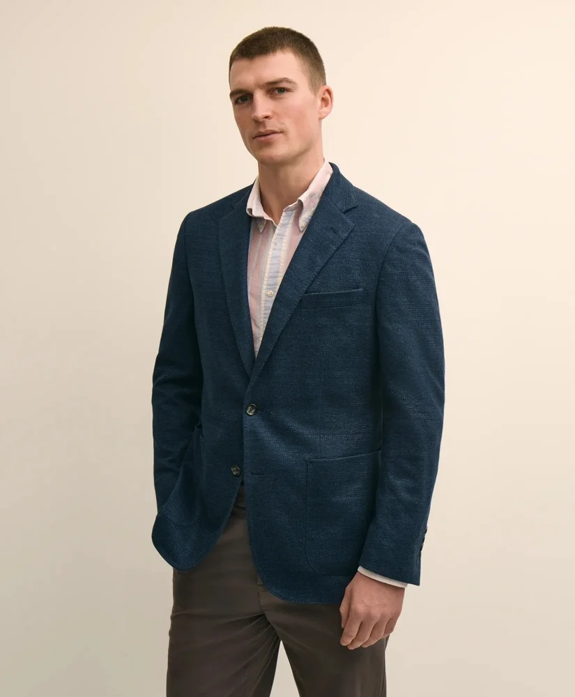 Classic Fit Linen-Cotton Knit Sport Coat - 1
