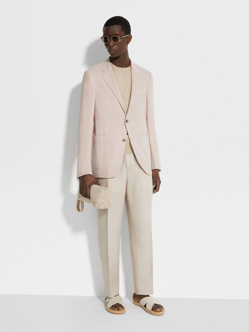 LIGHT BEIGE OASI LINO PANTS 3