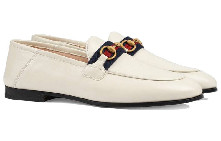 (WMNS) Gucci Loafer With Web 'White Leather' 631619-CQXM0-9065 - 3