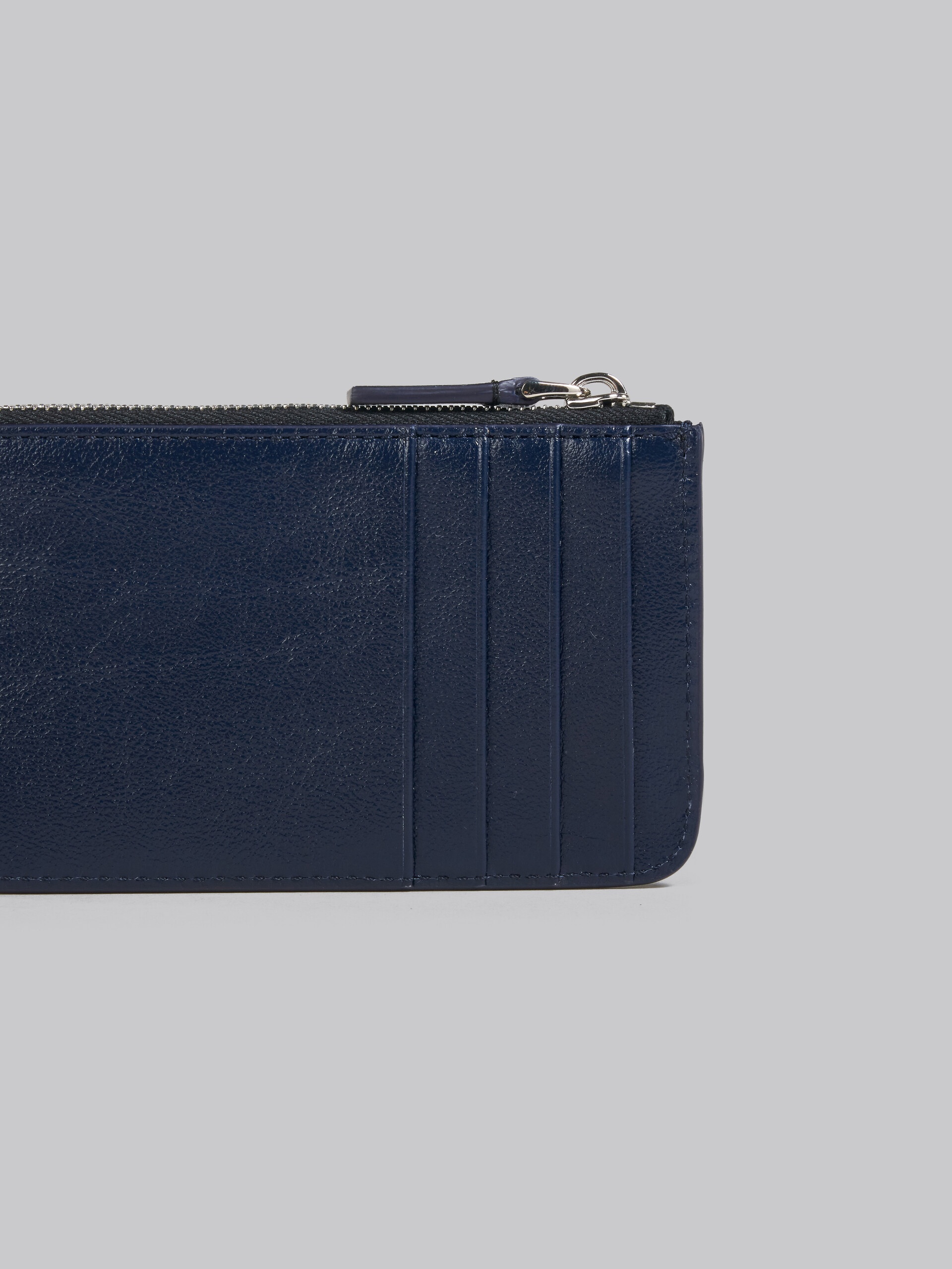 NAVY BLUE AND BLACK LEATHER CARD CASE - 4