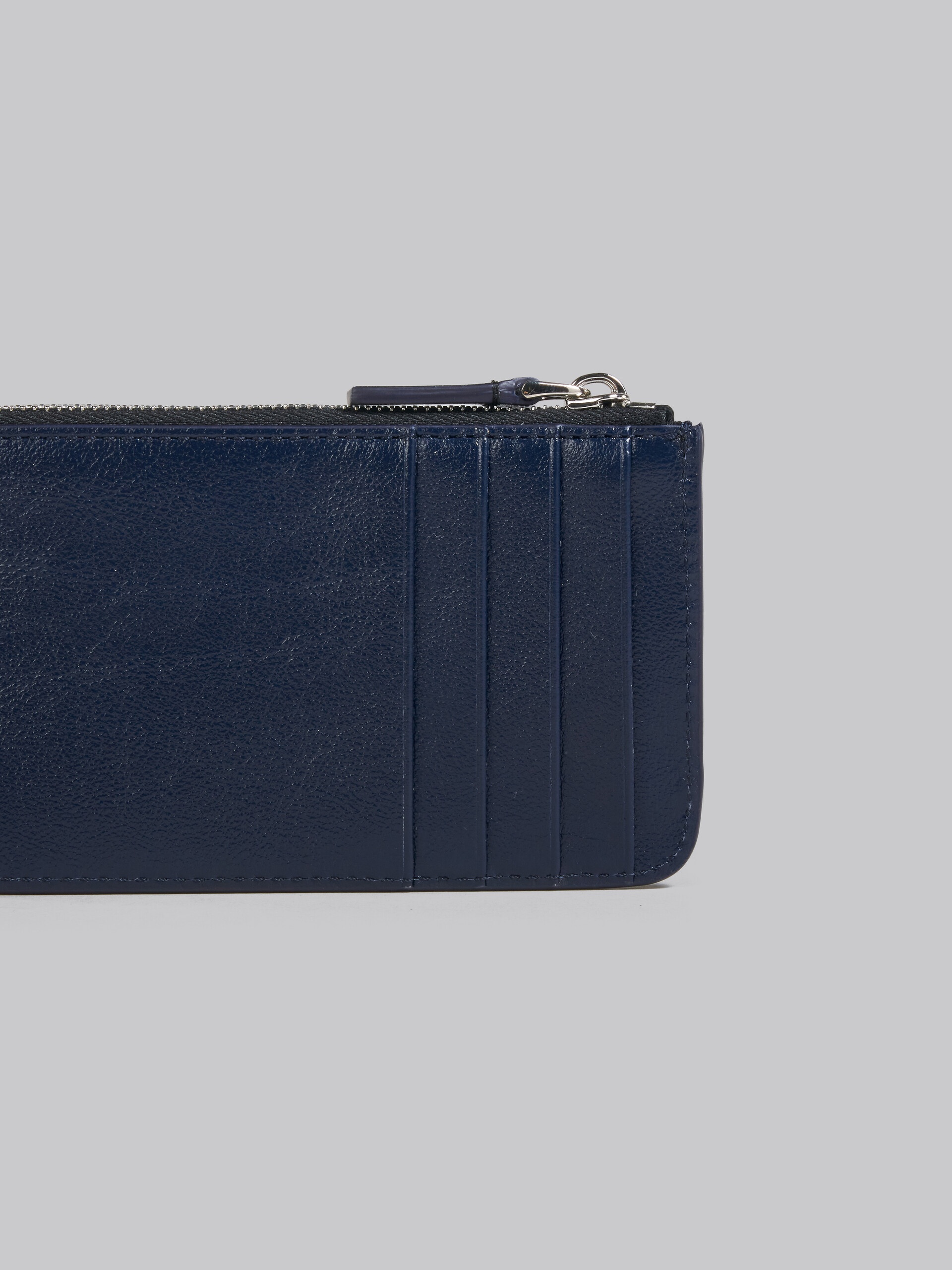 Marni NAVY BLUE AND BLACK LEATHER CARD CASE | REVERSIBLE