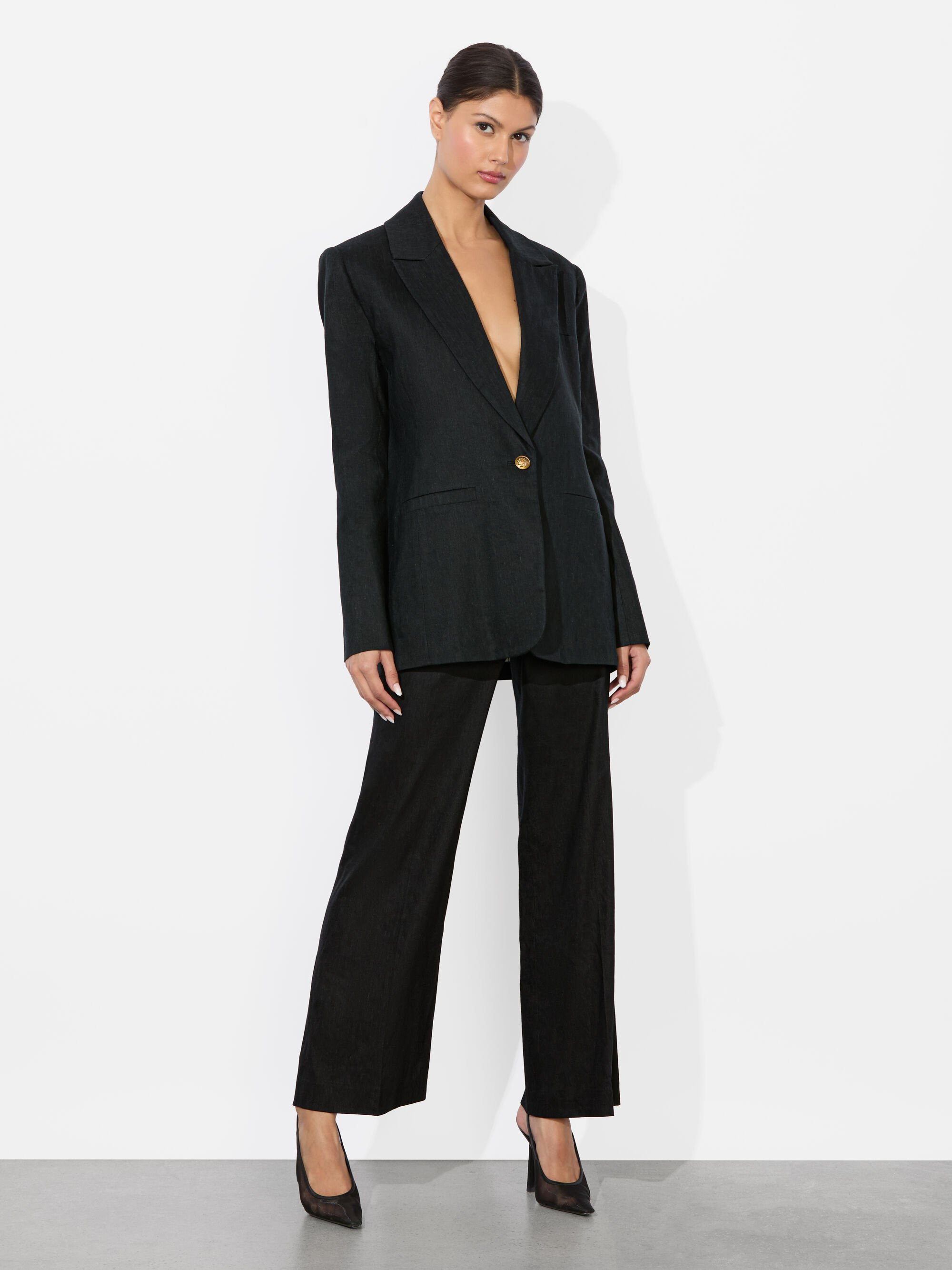 BILLIE BOXY LINEN BLAZER - 6