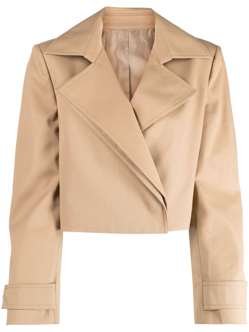 notched-lapel cropped jacket - 1