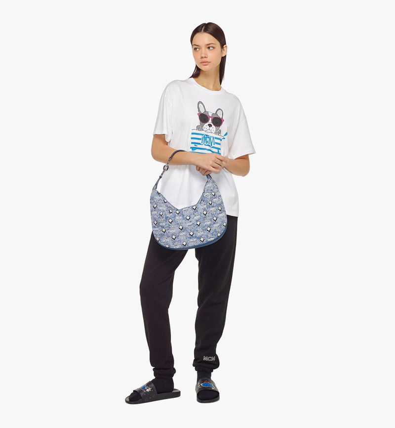 MCM Aren Crescent Hobo in Vintage Monogram Jacquard outlook