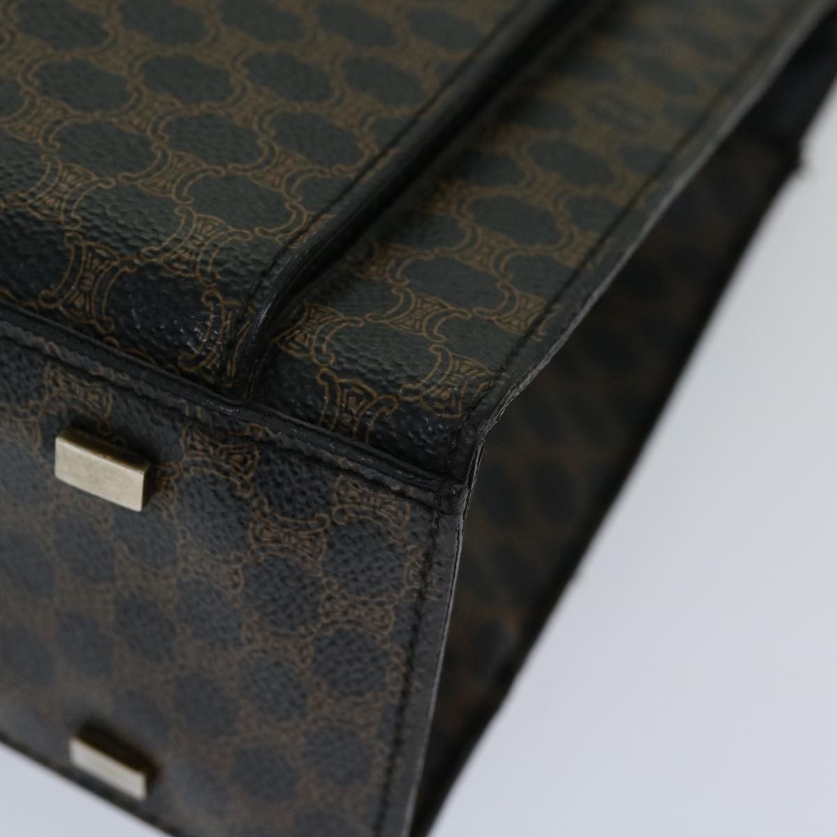 CELINE Macadam Canvas Hand Bag Pvc Black - 15