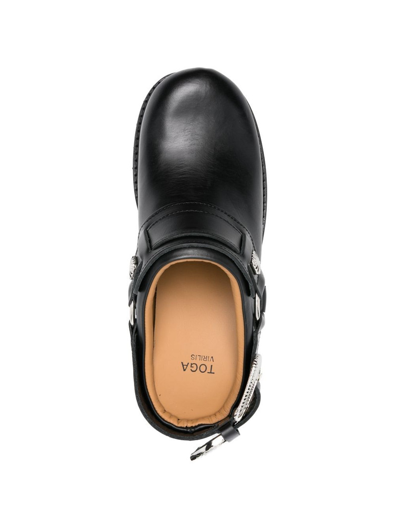 buckle leather mules 4