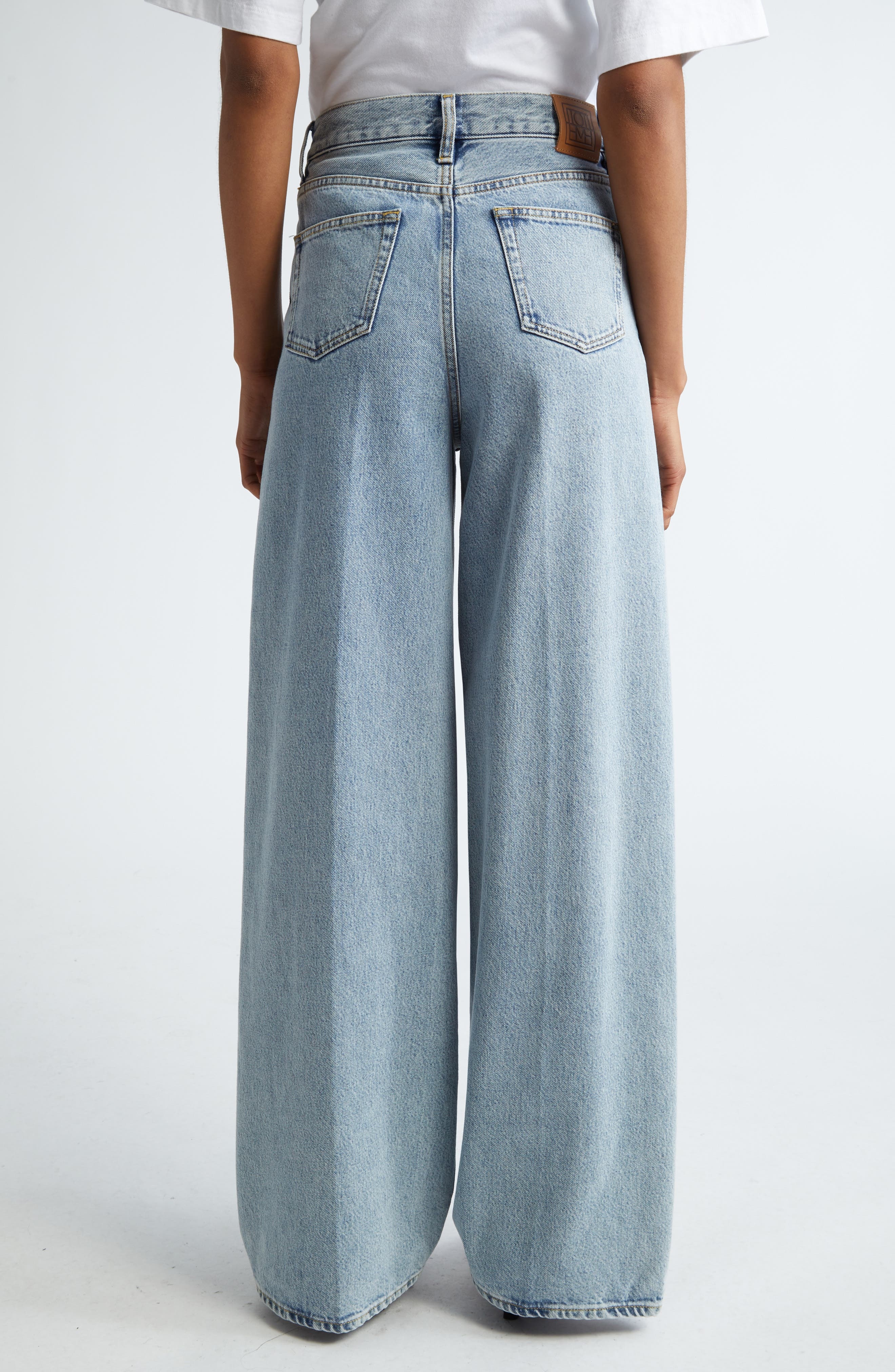 TOTEME Wide Leg Organic Cotton Jeans in Cool Blue at Nordstrom - 3