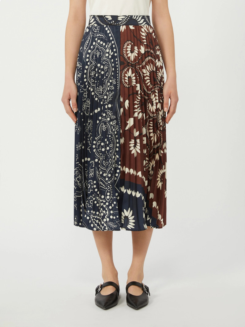 MILORD Printed twill skirt - TOBACCO 3