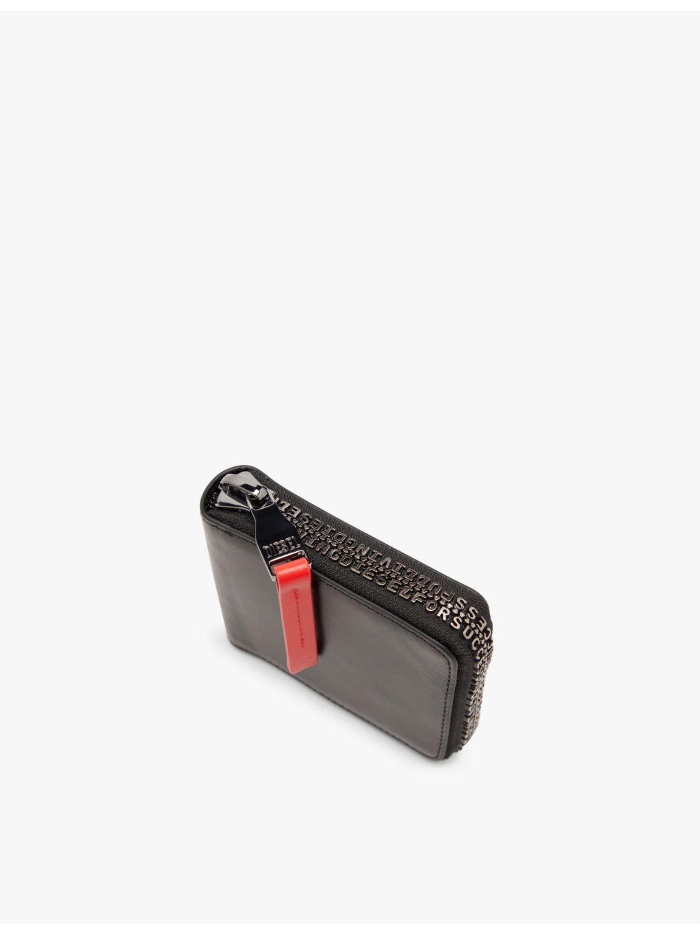 Bi-fold applique-lettering leather wallet - 2