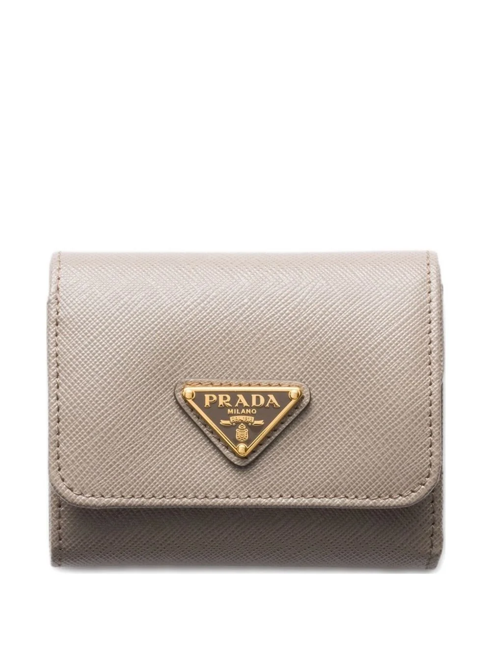 triangle-logo saffiano leather wallet - 1