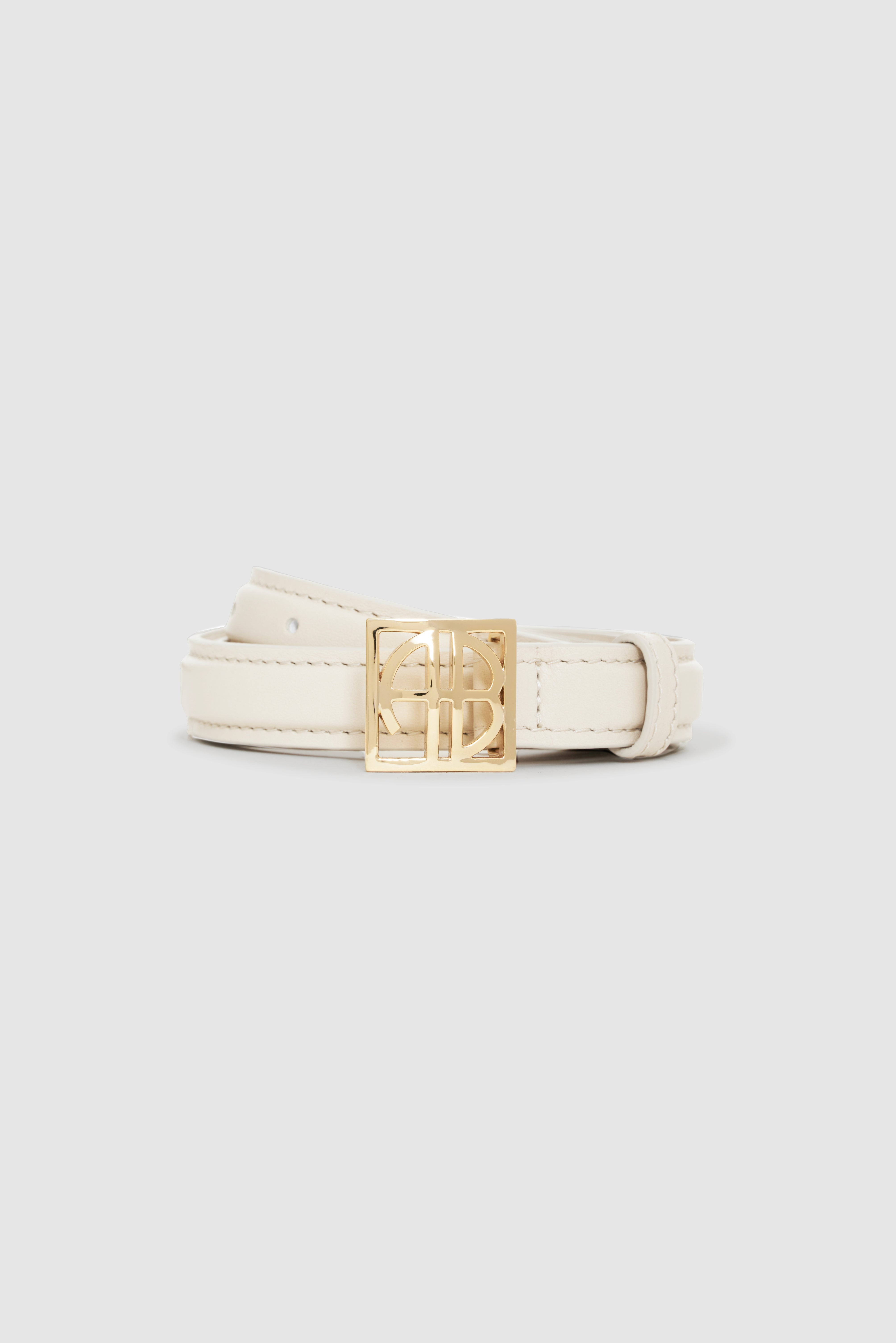 Monogram Belt - Bone And Gold - 3
