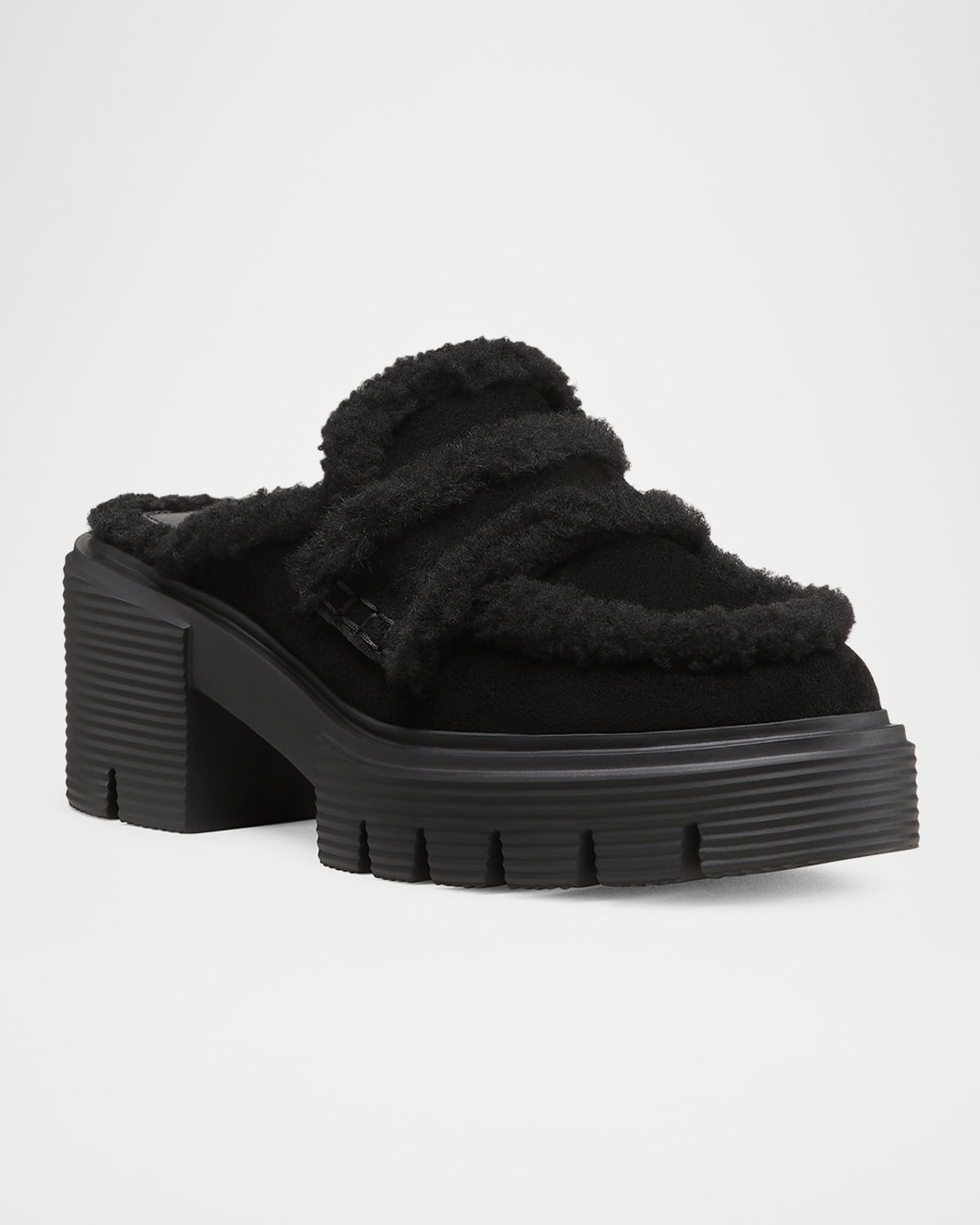 Lennox Suede Shearling Loafer Mules - 2
