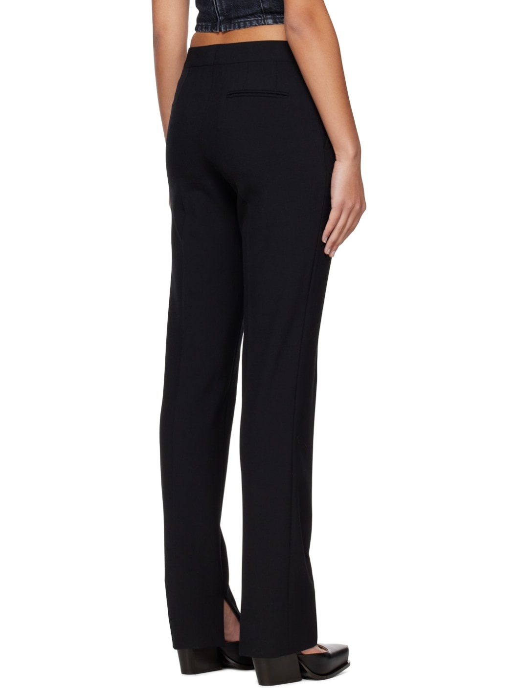 Black Straight-Leg Trousers - 3