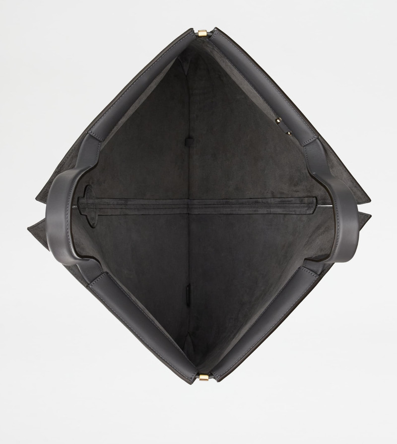 TOD'S DI BAG FOLIO IN LEATHER LARGE - GREY 4