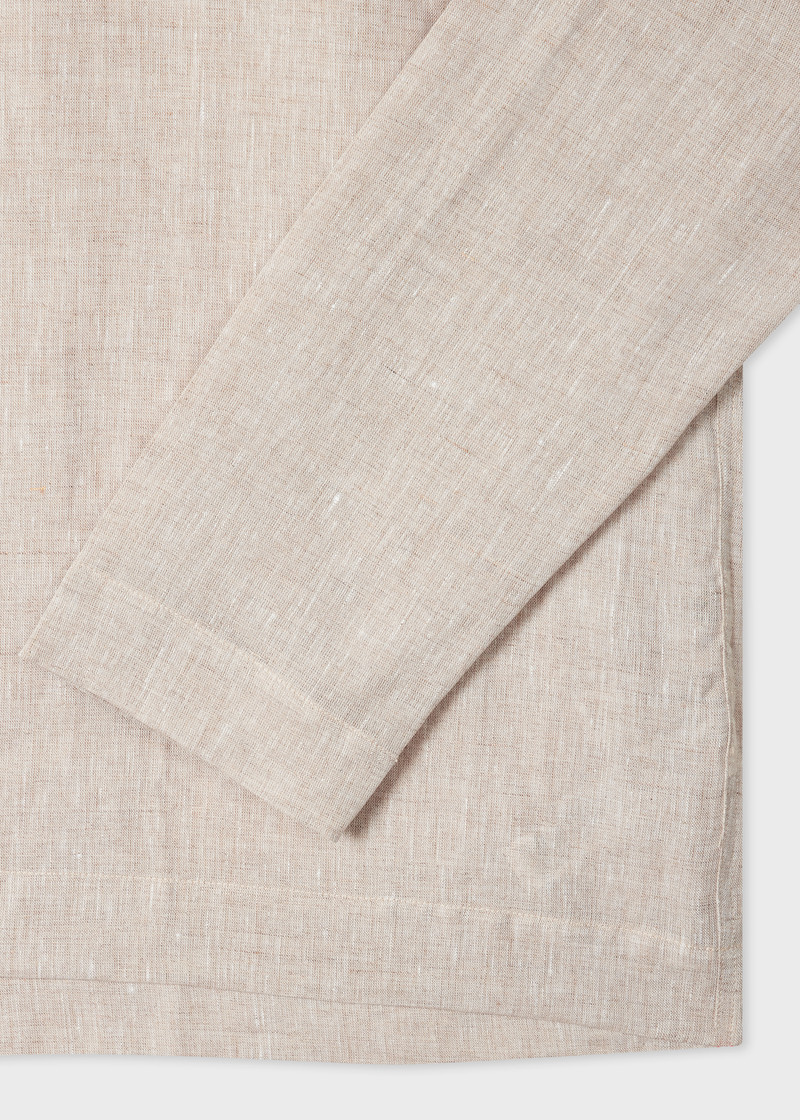 Oatmeal Linen Oversized Pop-Over Shirt 4