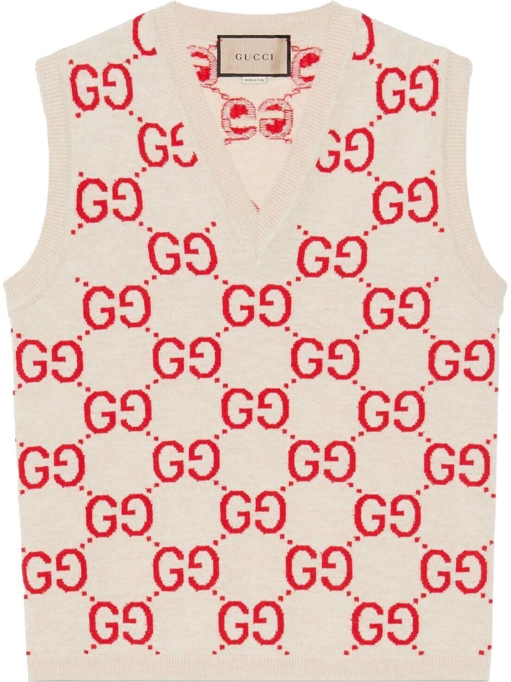 GG-motif knit vest - 1