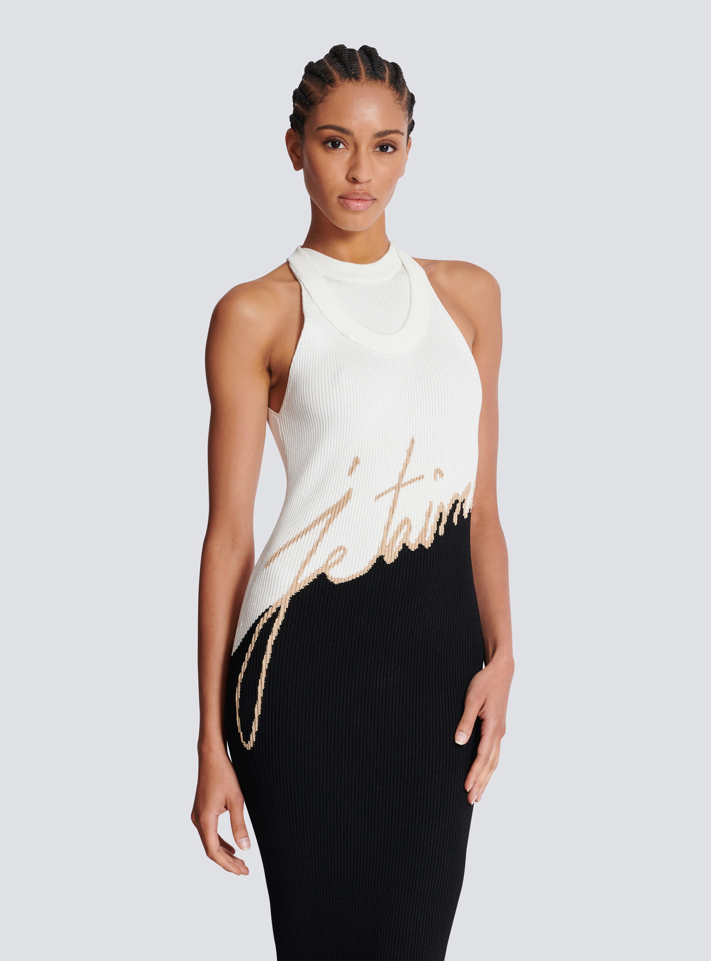 Long "Love Letter" jacquard knit dress - 6