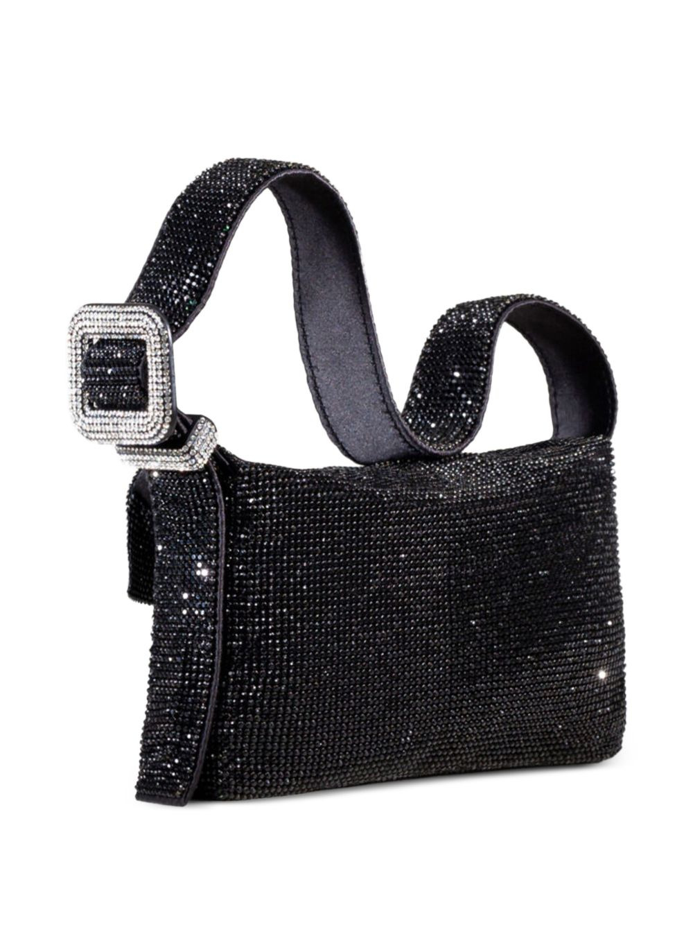 crystal-embellished buckle shoulder bag - 3