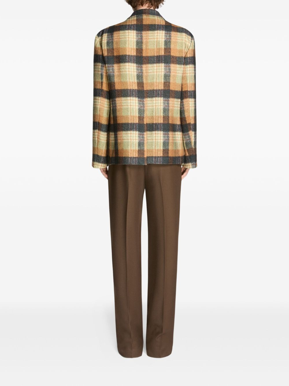 checked double-breasted blazer - 4