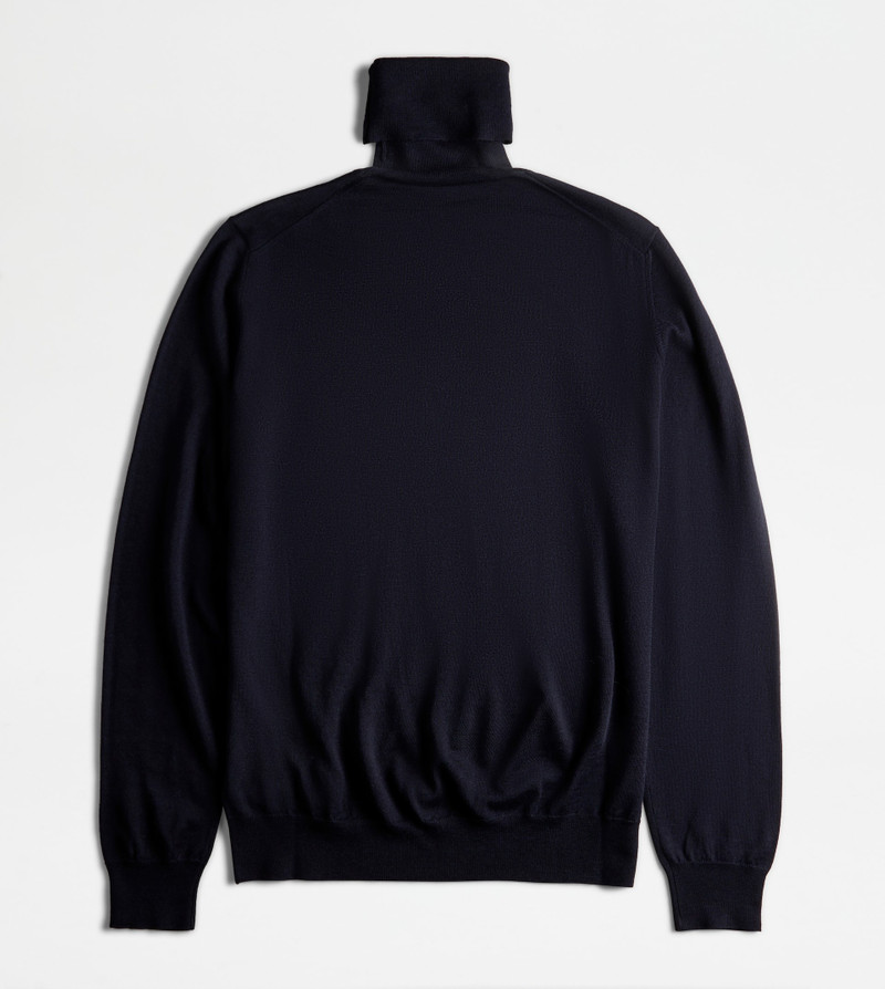 Tod's TURTLENECK IN WOOL AND SILK - BLUE outlook